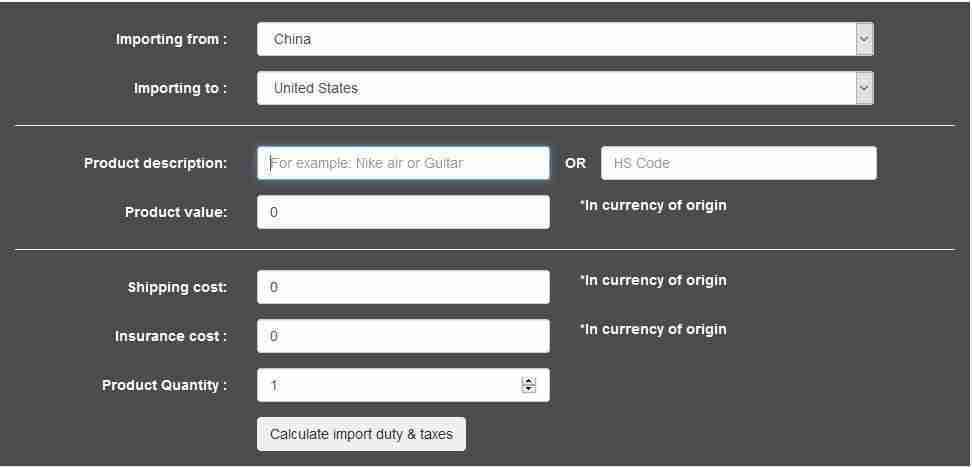Figure 7 Estimating Import Duties HSD Freight Forwarder